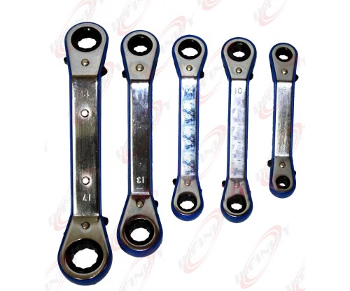 5pcs Metric Offset Ratchet Ring Spanner Wrench 6-17 mm Set